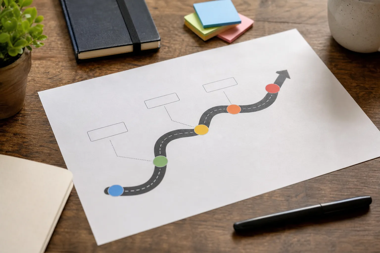 Editorial illustration of Build an answer engine optimization roadmap that teams can use