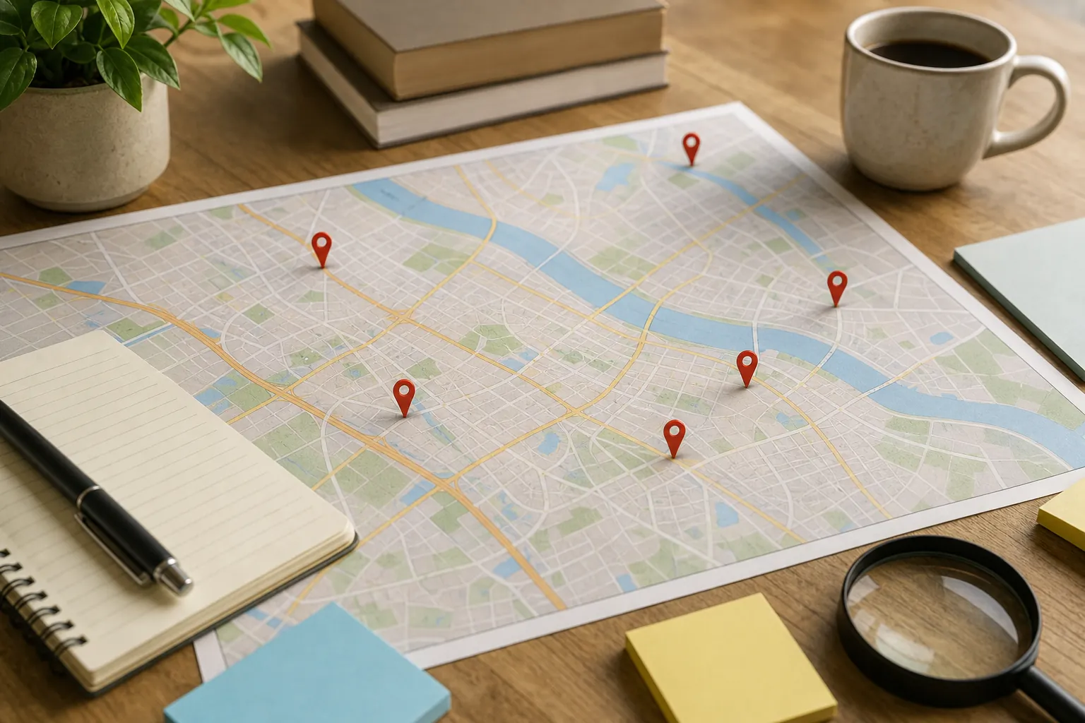 Editorial illustration of Map the Service, Location, and Entity Facts