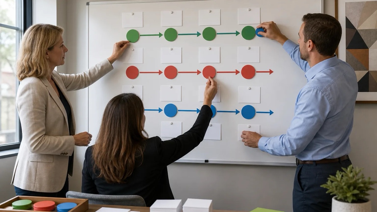 aftercare and alumni program content planning and verification workflow