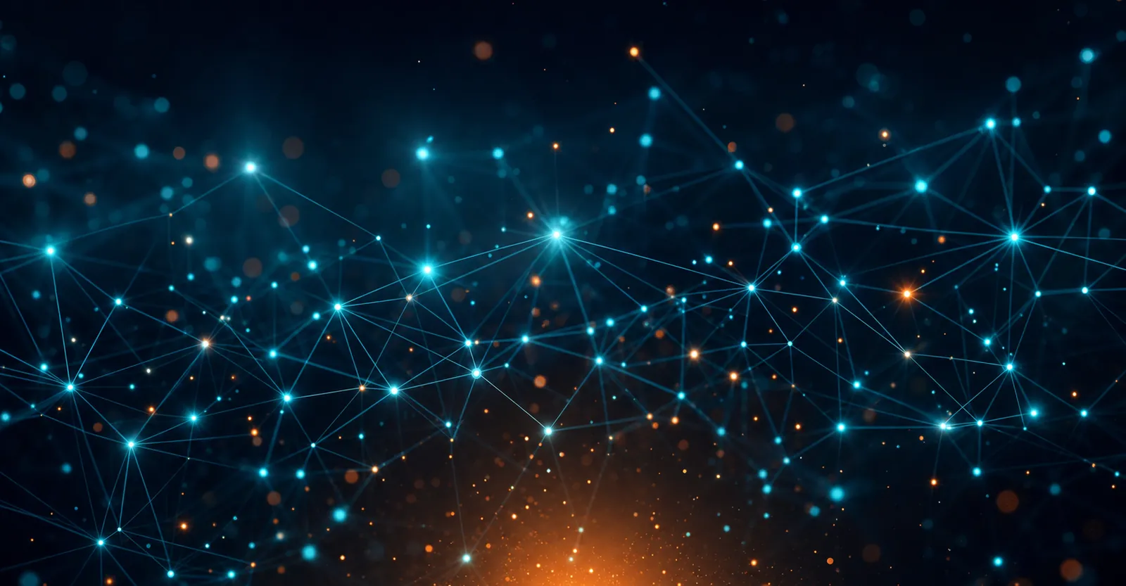 A constellation-like network of cyan nodes and teal connecting lines on deep navy -- abstract SCALZ brand backdrop behind the Birmingham headline