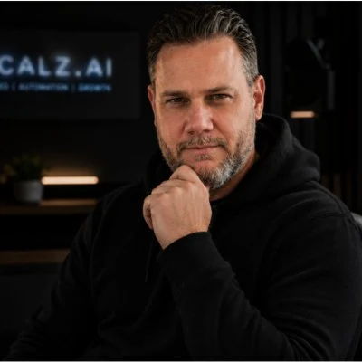 Tim Francis, founder and CEO of SCALZ.AI, seated in his office