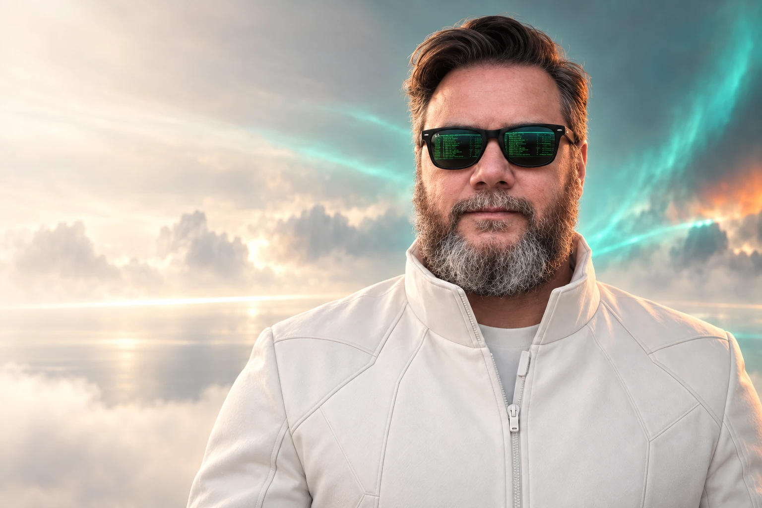 Tim Francis, founder and CEO of SCALZ.AI, in the luminous space branding