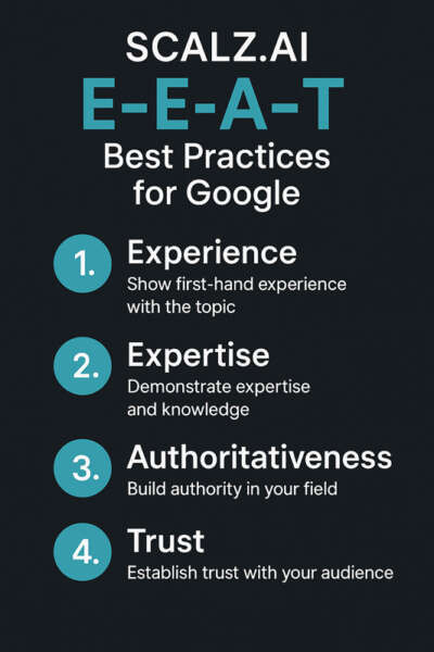 EEAT Is the Foundation of Modern SEO | SCALZ.AI | AI SEO | AEO | SEO | PPC | Social Media | Web Design and Development